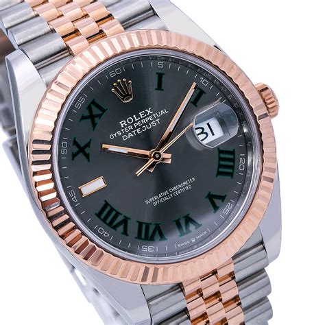 rolex datejust 41 rose gold jubilee slate face